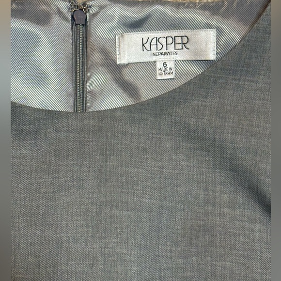 Kasper Women's Gray Sleeveless Sheath Dress Size 6 Like New - Picture 3 of 6